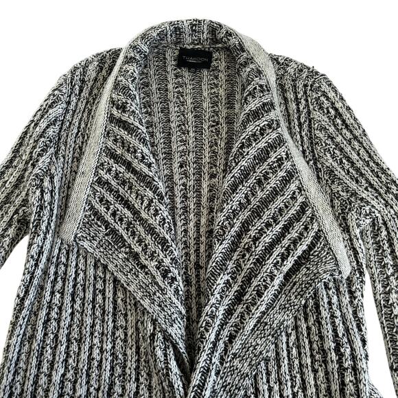 Thakoon Ivory and Black Knit Open Chunky Cardigan Sweater Women’s Size XS - Picture 4 of 7